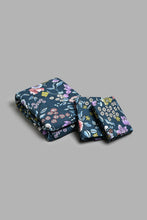 Load image into Gallery viewer, Redtag-Blue-Floral-Print-Print-Reversible-3-Piece-Duvet-Cover-Set-(King-Size)-Duvet-Covers-Home-Bedroom-
