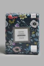 Load image into Gallery viewer, Redtag-Blue-Floral-Print-Print-Reversible-3-Piece-Duvet-Cover-Set-(King-Size)-Duvet-Covers-Home-Bedroom-
