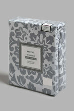 Load image into Gallery viewer, Redtag-Grey-Floral-Print-Reversible-3-Piece-Duvet-Cover-Set-(King-Size)-Duvet-Covers-Home-Bedroom-
