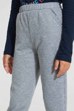 Load image into Gallery viewer, Redtag-Grey-Geometric-Jacquard-Track-Joggers-Girls-2 to 8 Years
