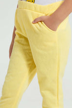 Load image into Gallery viewer, Redtag-Yellow-Geometric-Jacquard-Track-Colour:Yellow,-Filter:Girls-(2-to-8-Yrs),-Girls-Joggers,-New-In,-New-In-GIR,-Non-Sale,-S22A,-Section:Kidswear,-TBL-Girls-2 to 8 Years
