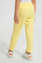 Load image into Gallery viewer, Redtag-Yellow-Geometric-Jacquard-Track-Colour:Yellow,-Filter:Girls-(2-to-8-Yrs),-Girls-Joggers,-New-In,-New-In-GIR,-Non-Sale,-S22A,-Section:Kidswear,-TBL-Girls-2 to 8 Years
