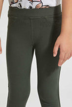 Load image into Gallery viewer, Redtag-Olive-Knit-Jegging-Jeggings-Girls-2 to 8 Years
