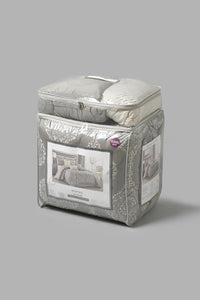 Redtag-Beige-Geometric-Jacquard-7-Piece-Comforter-Set-
(King-Size)-Comforters-Home-Bedroom-