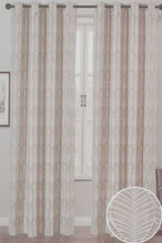 تنزيل الصورة على معرض الصور، Redtag-Ivory-2-Piece-Leaf-Jacquard-Curtain-Pair-With-Lining-Curtains-Home-Bedroom-
