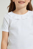 Redtag-White-Embroideredroidered-Collar-T-Shirt-Colour:White,-Filter:Girls-(2-to-8-Yrs),-Girls-T-Shirts,-New-In,-New-In-GIR,-Non-Sale,-S22B,-Section:Kidswear,-TBL-Girls-2 to 8 Years