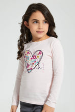 Load image into Gallery viewer, Redtag-Pink-Heart-Print-T-Shirt-Graphic-Prints-Girls-2 to 8 Years
