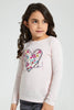 Redtag-Pink-Heart-Print-T-Shirt-Graphic-Prints-Girls-2 to 8 Years