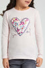 Redtag-Pink-Heart-Print-T-Shirt-Graphic-Prints-Girls-2 to 8 Years