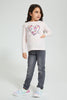 Redtag-Pink-Heart-Print-T-Shirt-Graphic-Prints-Girls-2 to 8 Years