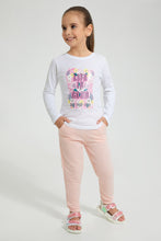 Load image into Gallery viewer, Redtag-White-Slogan-Print-T-Shirt-Colour:White,-Filter:Girls-(2-to-8-Yrs),-Girls-T-Shirts,-New-In,-New-In-GIR,-Non-Sale,-S22A,-Section:Kidswear,-TBL-Girls-2 to 8 Years
