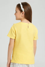 Load image into Gallery viewer, Redtag-Yellow-Drop-Needle-Chest-Frill-T-Shirt-Colour:Yellow,-Filter:Girls-(2-to-8-Yrs),-Girls-T-Shirts,-New-In,-New-In-GIR,-Non-Sale,-S22B,-Section:Kidswear,-TBL-Girls-2 to 8 Years
