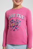 Redtag-Fuchsia-Butterfly-Print-Tee-Blouses-Girls-2 to 8 Years