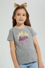 Load image into Gallery viewer, Redtag-Grey-Crown-Sequin-T-Shirt-Colour:Grey,-Filter:Girls-(2-to-8-Yrs),-Girls-T-Shirts,-New-In,-New-In-GIR,-Non-Sale,-S22A,-Section:Kidswear,-TBL-Girls-2 to 8 Years
