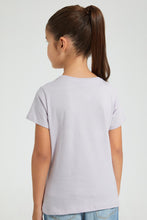 Load image into Gallery viewer, Redtag-Purple-Bow-Sequin-Tee-Blouses-Girls-2 to 8 Years
