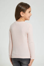 Load image into Gallery viewer, Redtag-Pink-Slogan-Print-Brushed-Fabric-T-Shirt-Long-Sleeves-Girls-2 to 8 Years
