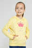Redtag-Yellow-Crown-Printed-&-Sequined-Hooded-Sweatshirt-Sweatshirts-Girls-2 to 8 Years