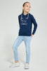 Redtag-Navy-Cat-Embroidered-Hooded-Sweatshirt-Sweatshirts-Girls-2 to 8 Years