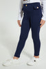 Navy Buttoned Jegging