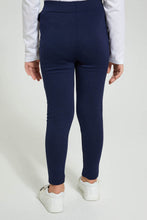 Load image into Gallery viewer, Navy Buttoned Jegging
