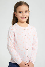 تنزيل الصورة على معرض الصور، Redtag-Pink-Spots-Print-Cardigan-Cardigans-Girls-2 to 8 Years
