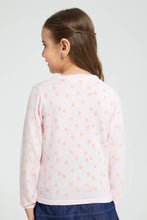 تنزيل الصورة على معرض الصور، Redtag-Pink-Spots-Print-Cardigan-Cardigans-Girls-2 to 8 Years
