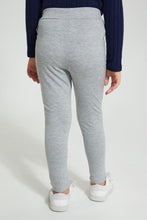 Load image into Gallery viewer, Redtag-Grey-Buttoned-Ponte-Jegging-Jeggings-Girls-2 to 8 Years
