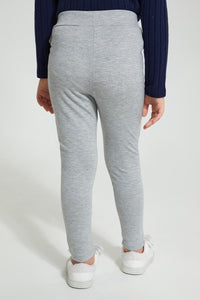 Redtag-Grey-Buttoned-Ponte-Jegging-Jeggings-Girls-2 to 8 Years
