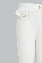Load image into Gallery viewer, Redtag-Cream-Buttoned-Ponte-Jegging-Jeggings-Girls-2 to 8 Years

