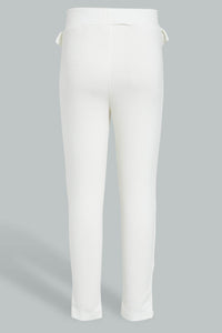 Redtag-Cream-Buttoned-Ponte-Jegging-Jeggings-Girls-2 to 8 Years