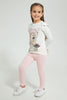 Redtag-Pink-Houndtooth-Jegging-Jeggings-Girls-2 to 8 Years