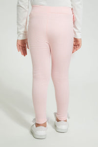 Redtag-Pink-Houndtooth-Jegging-Jeggings-Girls-2 to 8 Years