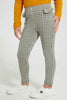Redtag-Mustard-Houndtooth-Jegging-Jeggings-Girls-2 to 8 Years