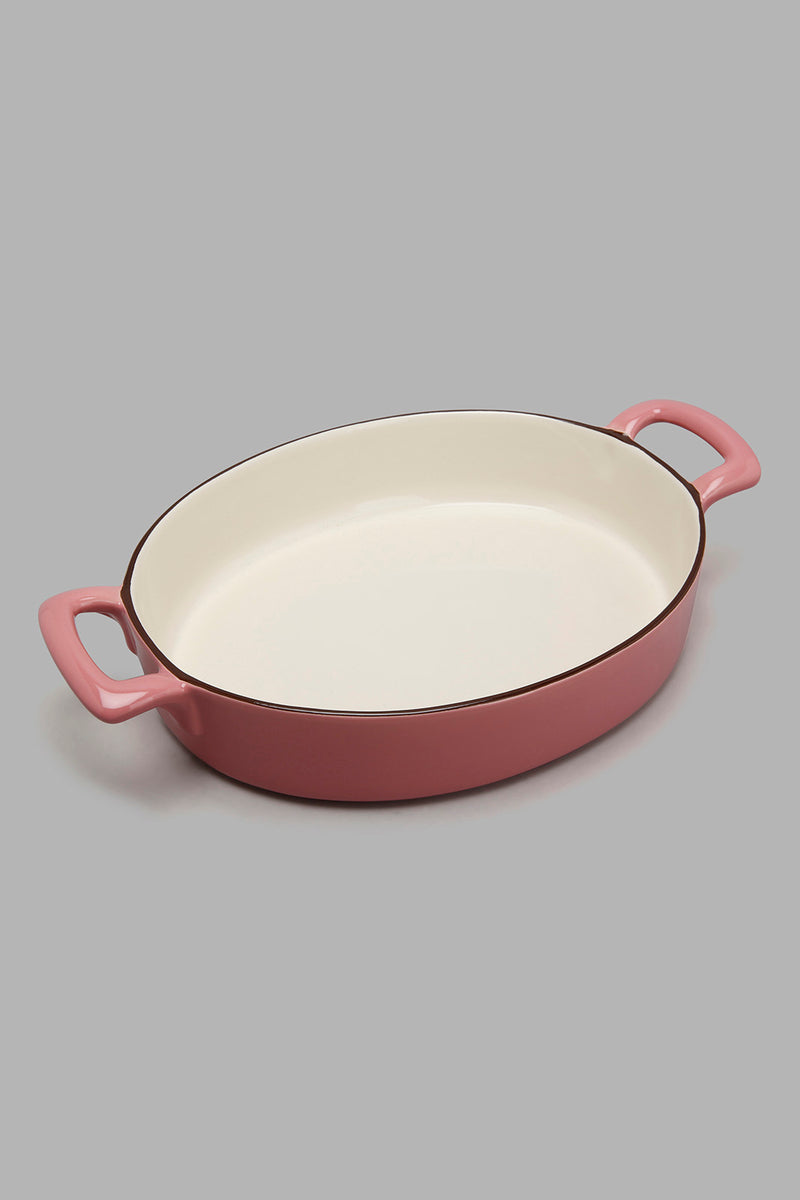 Redtag-Pink-Oval-Baking-Dish-Serving-Dish-Home-Dining-