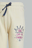 Redtag-Beige-Slogan-Print-Track-Joggers-Girls-2 to 8 Years