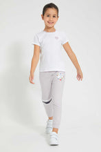 تنزيل الصورة على معرض الصور، Redtag-Purple-Slogan-Print-Track-Joggers-Girls-2 to 8 Years
