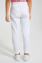 Load image into Gallery viewer, Redtag-Cream-Slogan-Print-Track-Joggers-Girls-2 to 8 Years
