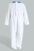 Redtag-White-And-Red-Jacquard-Veloure-Sleepsuit-Rompers-Baby-0 to 12 Months