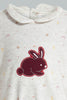 Redtag-Oatmeal-Printed-Bunny-Veloure-Sleepsuit-Rompers-Baby-0 to 12 Months