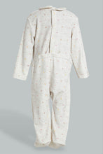 Load image into Gallery viewer, Redtag-Oatmeal-Printed-Bunny-Veloure-Sleepsuit-Rompers-Baby-0 to 12 Months

