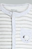 Redtag-Grey/White-Stripes-Sheep-Feet-Sleepsuit-Rompers-Baby-0 to 12 Months