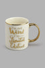 Redtag-White-And-Gold-Slogan-Printed-Mug-Colour:Gold,-Colour:White,-Filter:Home-Dining,-HMW-DIN-Mugs,-New-In,-New-In-HMW-DIN,-Non-Sale,-S22A,-Section:Homewares-Home-Dining-