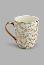 Load image into Gallery viewer, Redtag-White-And-Gold-Leaf-Mug-Colour:Gold,-Colour:White,-Filter:Home-Dining,-HMW-DIN-Mugs,-New-In,-New-In-HMW-DIN,-Non-Sale,-S22A,-Section:Homewares-Home-Dining-
