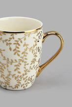 Load image into Gallery viewer, Redtag-White-And-Gold-Leaf-Mug-Colour:Gold,-Colour:White,-Filter:Home-Dining,-HMW-DIN-Mugs,-New-In,-New-In-HMW-DIN,-Non-Sale,-S22A,-Section:Homewares-Home-Dining-
