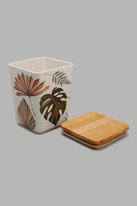 Redtag-Multicolour-Lefe-Bamboo-Canister-(Medium)-Storage-Home-Dining-0