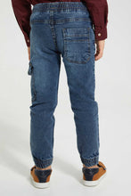 Load image into Gallery viewer, Redtag-Grey-Cargo-Acid-Wash-Jean-Jeans-Pull-On-Boys-2 to 8 Years
