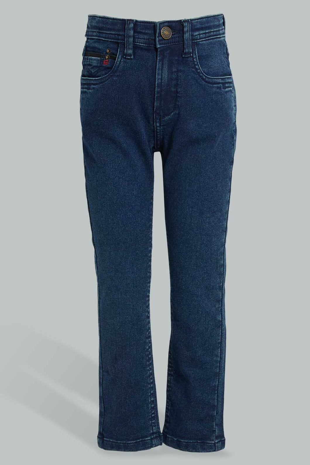 Redtag-Dark-Wash-Corduroy-Jean-Jeans-Pull-On-Boys-2 to 8 Years