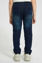 Load image into Gallery viewer, Redtag-Dark-Wash-Biker-Jogger-Jeans-Pull-On-Boys-2 to 8 Years
