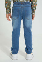 Load image into Gallery viewer, Redtag-Light-Wash-Biker-Jogger-Jeans-Pull-On-Boys-2 to 8 Years
