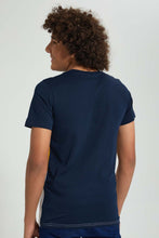 Load image into Gallery viewer, Redtag-Navy-Color-Block-T-Shirt-All-Over-Prints-Senior-Boys-9 to 14 Years

